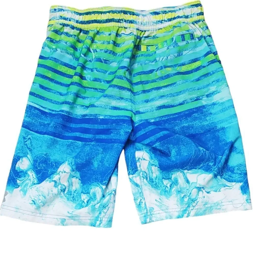 Under Armour Blue & Green Swim Trunks